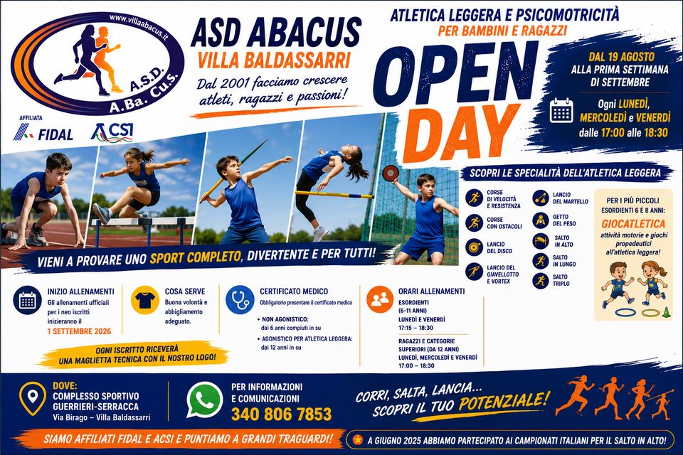 ASD ABACUS – Dal 2001, passione per l’atletica.